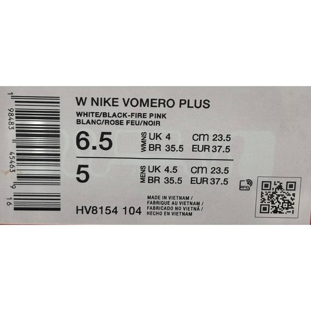 Nike Women's Vomero Plus‎ White Fire Pink Size 6.5 HV8154 104
